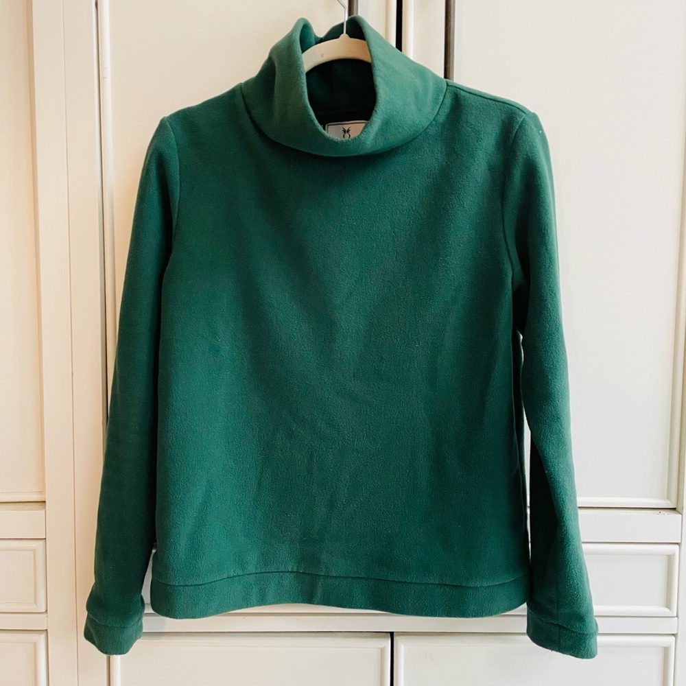 Dudley Stephens Forest Green Park Slope turtleneck in Vello Fleece, Medium